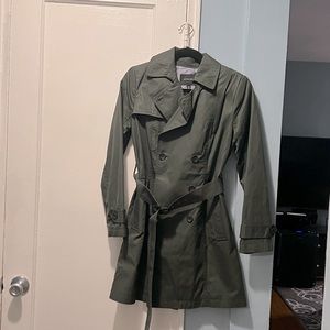 Olive green trench coat